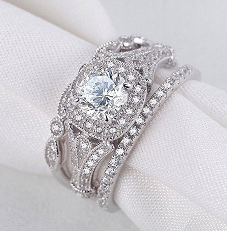 Sterling Silver Diamond Ring Set 1 3 Karat Moissanite Pendants, Wedding &  Engagement Jewelry Gift From Lol_jewels, $10.7 | DHgate.Com