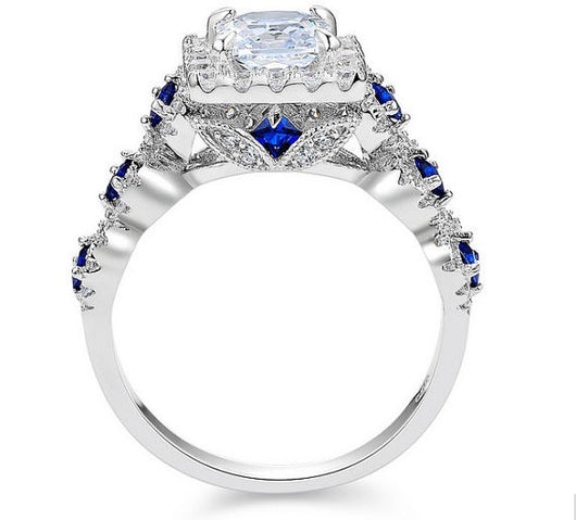 3ct Diamond Five Stone Wedding Ring 14K White Gold