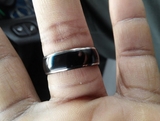 8mm Black Silver Titanium Stainless Steel Ring Men's Wedding Band