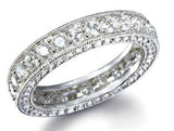 2.76 Engagement Ring Eternity Wedding Band Womens Simulated Diamond 925 Sterling Silver