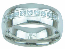 Men's Silver Titanium Ring 8mm Wedding Band Engagement Women's