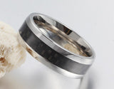 8mm Mens Tungsten Ring Black Carbon Fiber Inlay Mens Metal Rings Carbide Comfort Fit Wedding Bands
