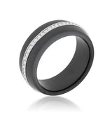 8mm Engagement Ring Eternity Ring Wedding CZ Eternity Band Womens Black Ceramic Cubic Zirconia