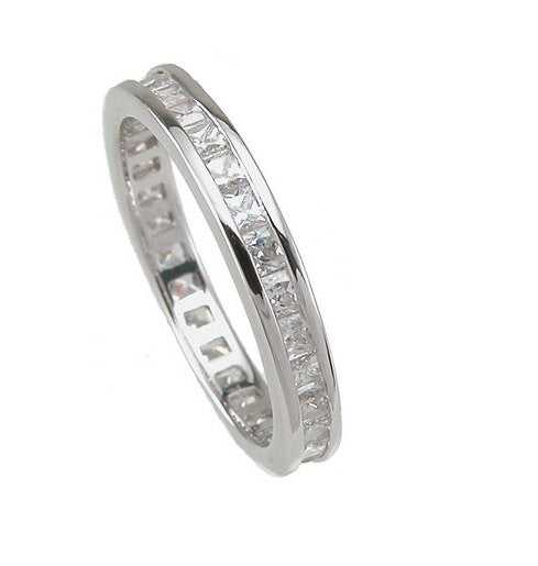 2.65 Engagement Ring Eternity Wedding Band Womens Simulated Diamond 925 Sterling Silver CZ