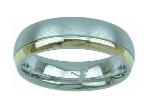 Men's Silver 2 Tone Titanium Ring 6mm Wedding Band Engagement Women's Ring