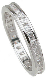 2.65 Engagement Ring Eternity Wedding Band Womens Simulated Diamond 925 Sterling Silver CZ