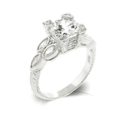 2.48 Round Cut Wedding Ring Engagement Band Diamond Simulated CZ Sterling Silver Platinum ep