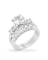 2.69ct Round Cut Wedding Ring Set Engagement Diamond Simulated CZ 925 Sterling Silver