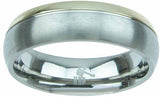 Men's Silver 2 Tone Titanium Ring 6mm Wedding Band Engagement Women's Ring