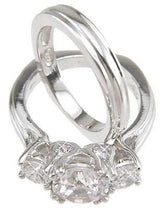 3.51c Round Cut Wedding Ring Set Engagement Diamond Simulated CZ 925 Sterling Silver Platinum ep