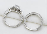 3.57c Round Cut Wedding Ring Set Engagement Diamond Simulated CZ 925 Sterling Silver Platinum ep