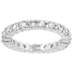 3.9c Engagement Ring Eternity Wedding Band Womens Simulated Diamond 925 Sterling Silver CZ