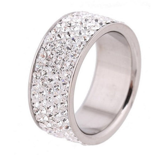 5 Row Engagement Ring Eternity Wedding Band Womens Simulated Diamond 925 Sterling Silver CZ
