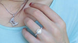 2.44c Round Cut Wedding Ring Engagement Diamond Simulated CZ 925 Sterling Silver