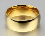 Men's 8mm Stainless Steel 18k Gold Bonded Men's Wedding Band Ring Engagement