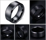 8mm Tungsten Ring Men's Tungsten Wedding Band Black Womens Black Band Wedding Ring